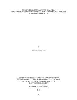 Negotiating Abundance and Scarcity: Health Sector Reform, Development Aid, and Biomedical Practice in a Tanzanian Hospital