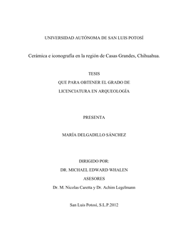 Cerámica E Iconografía En La Región De Casas Grandes, Chihuahua