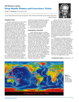 Deep Mantle Plumes and Geoscience Vision