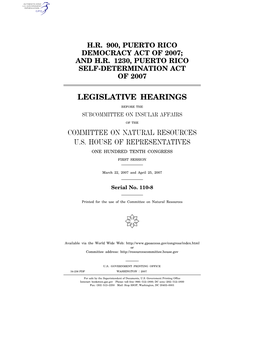 Legislative Hearings Committee on Natural