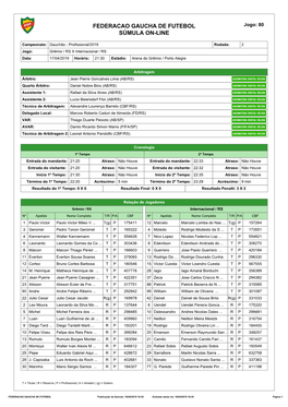 Federacao Gaucha De Futebol Súmula On-Line