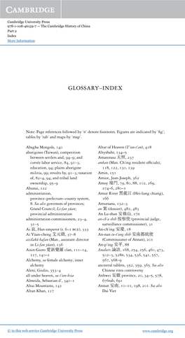 Glossary–Index