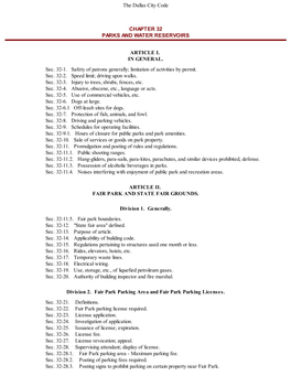 Chapter 32 Parks and Water Reservoirs