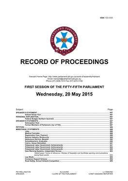 Record of Proceedings