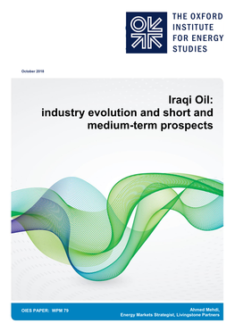 Iraqi Oil: Industry Evolution and Short and Medium-Term Prospects