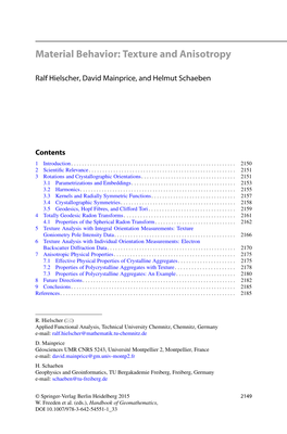 Material Behavior: Texture and Anisotropy