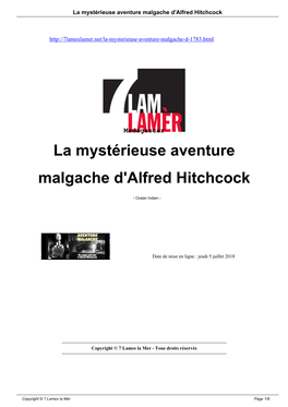 La Mystérieuse Aventure Malgache D'alfred Hitchcock