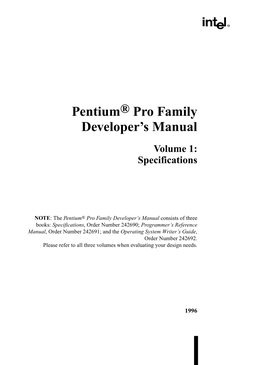 Pentium® Pro Family Developer's Manual