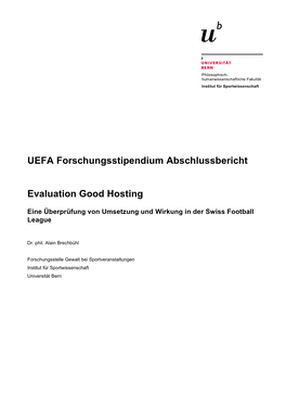 UEFA Forschungsstipendium Abschlussbericht Evaluation Good