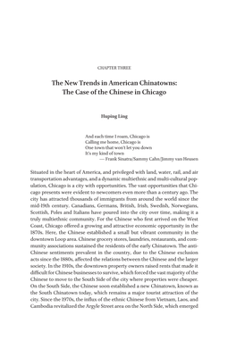 The New Trends in American Chinatowns: the Case of the Chinese in Chicago