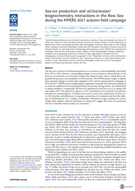 Sea-Ice Production and Air/Ice/Ocean/ Biogeochemistry Interactions in the Ross Sea During the PIPERS 2017 Autumn Field Campaign