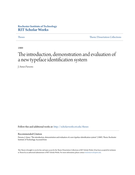 The Introduction, Demonstration and Evaluation of a New Typeface Identification System J