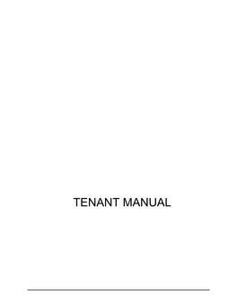 Tenant Manual