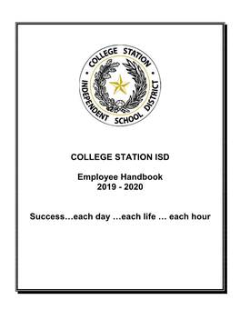 COLLEGE STATION ISD Employee Handbook 2019