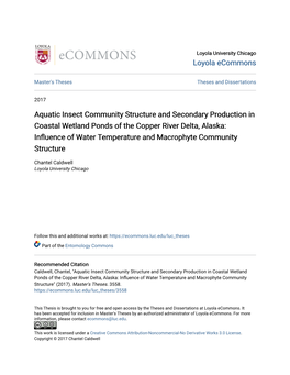 Aquatic Insect Community Structure And
