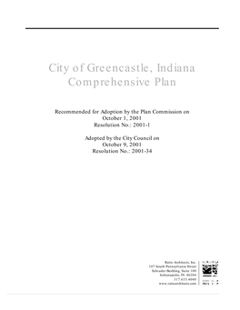 City of Greencastle, Indiana Comprehensive Plan