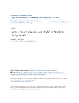 Lucas Cranach's &lt;I&gt;Samson and Delilah&lt;/I&gt; in Northern European