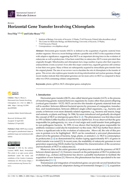 Horizontal Gene Transfer Involving Chloroplasts