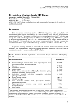 Dermatologic Manifestations in HIV Disease