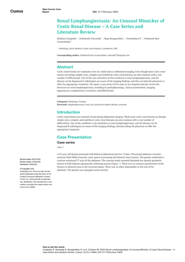 An Unusual Mimicker of Cystic Renal Disease – a Case Series and Literature Review