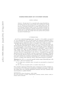 Compactification of Cut-Point Spaces