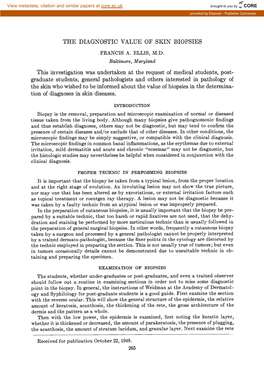 The Diagnostic Value of Skin Biopsies Francis A