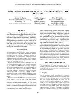 Associations Between Musicology and Music Information Retrieval