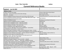 Current Reference Books