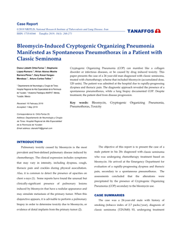 Bleomycin-Induced Cryptogenic Organizing Pneumonia Manifested As Spontaneous Pneumothorax in a Patient with Classic Seminoma