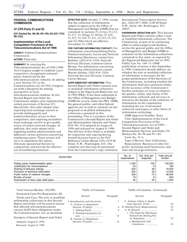 Federal Register / Vol. 61, No. 174 / Friday, September 6, 1996 / Rules and Regulations