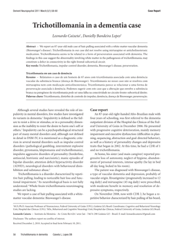 Trichotillomania in a Dementia Case
