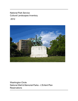 National Park Service Cultural Landscapes Inventory Washington