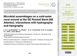 Microbial Assemblages at the SE Rockall Bank 5 Acknowledgements