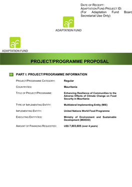 Project/Programme Proposal