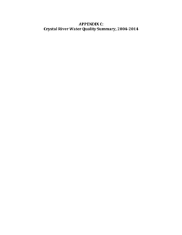 Crystal River Water Quality Summary, 2004-2014