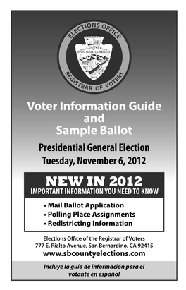 Comprehensive Voter Information Guide and Sample Ballot