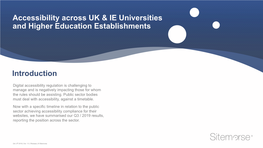 Accessibility Across UK & IE Universities and Higher Education