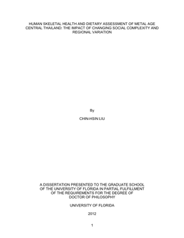 University of Florida Thesis Or Dissertation Formatting Template