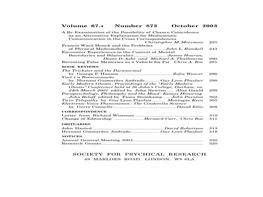 Volume 67.4 Number 873 October 2003