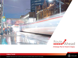 Routeahead: a Strategic Plan for Transit in Calgary