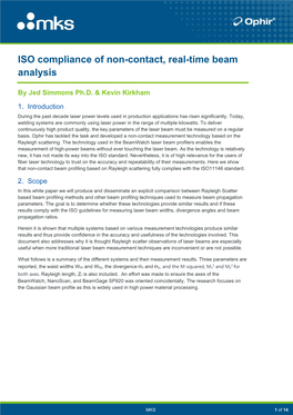 ISO Compliance of Non-Contact, Real-Time Beam Analysis