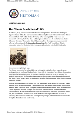 The Chinese Revolution of 1949