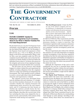 The Government Contractor® Information and Analysis on Legal Aspects of Procurement