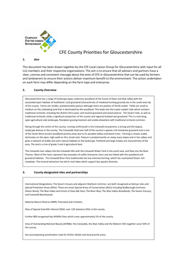 CFE County Priorities for Gloucestershire