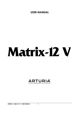 User Manual Matrix-12 V