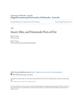 Insect, Mite, and Nematode Pests of Oat Jaime E