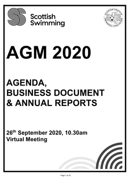 2020 Annual Business Document: That the 2020 SASA AGM Will Be Held Virtually, Via Hopin