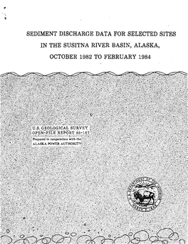 Sediment Discharge Data for Selected Sites October 1982