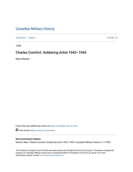 Charles Comfort: Soldiering Artist 1943–1945