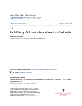 The Sufficiency of Information Privacy Protection in Saudi Arabia